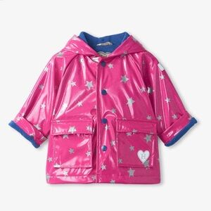 Hatley Pink and Silver Star Raincoat for Kids